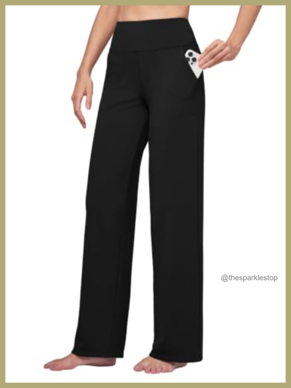 Wide Leg Yoga Dress Pants High Waist Stretch Tummy Control Office